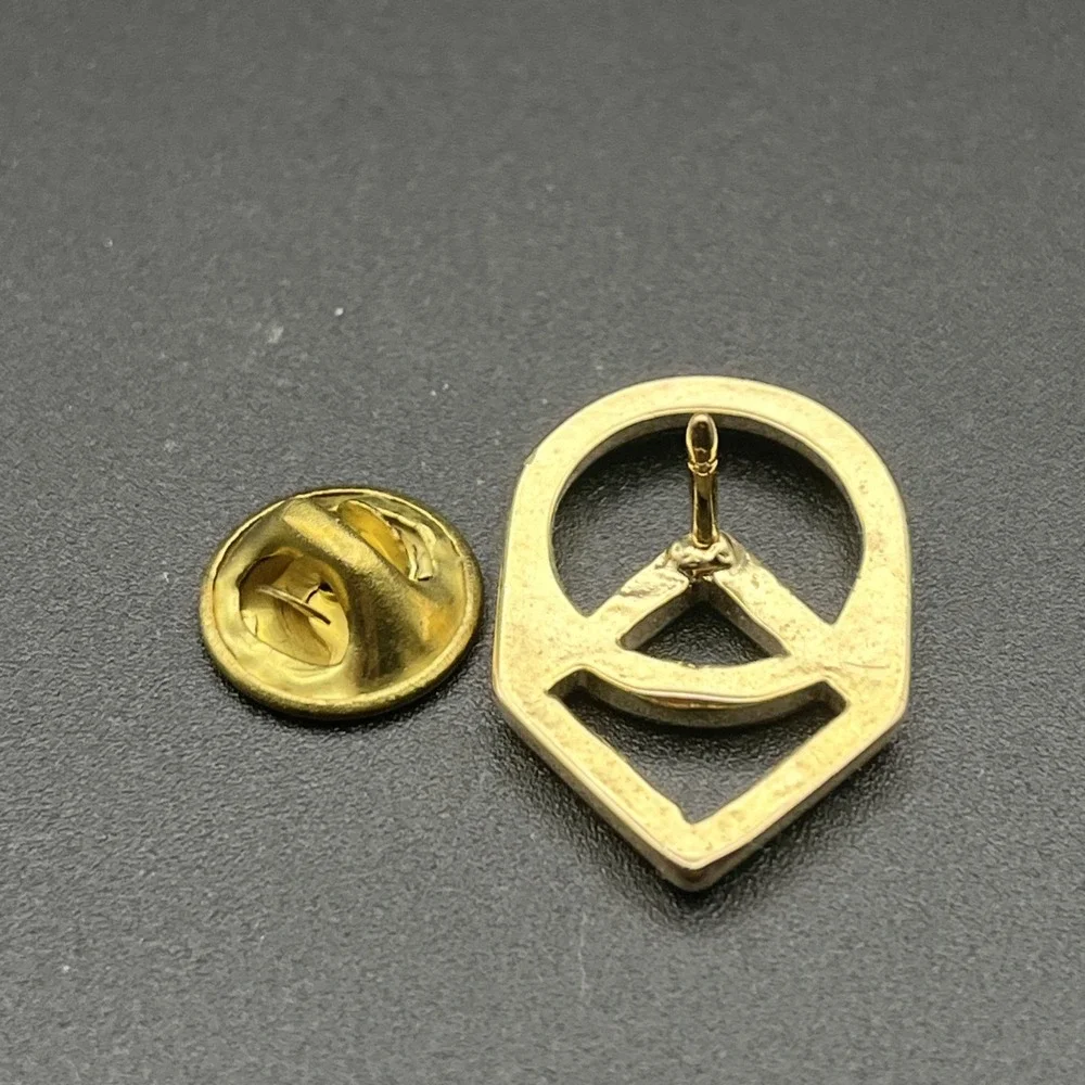 Vintage Gold Tone Shapes Design Circle Square Geometric Lapel Hat Pin‎